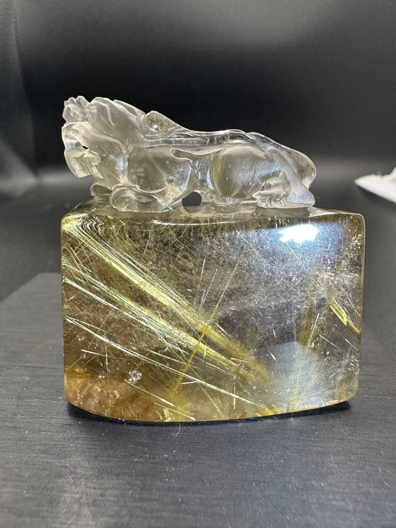 タイチンルチルクォーツ置物