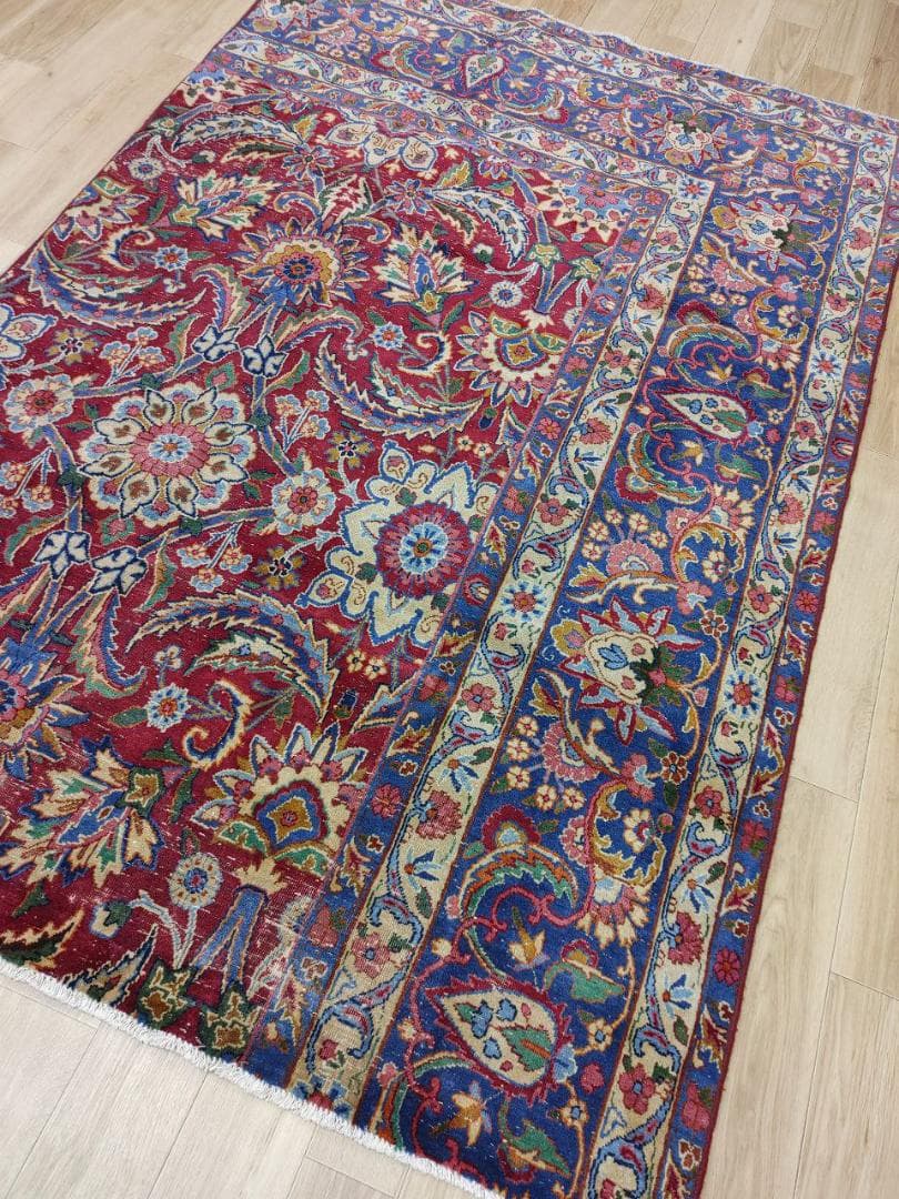 ペルシャ絨毯 ペルシャヴィンテージラグ 220x146 手織り オールド