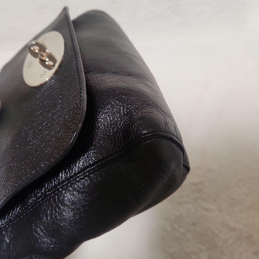 現行　マルベリー　ショルダーバッグ　リリー　ブラック　グロッシーゴート　チェーン