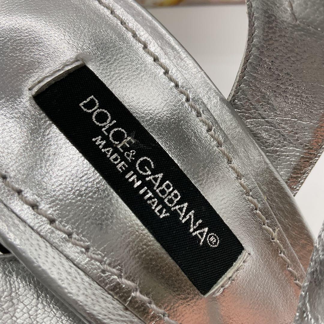ドルチェ＆ガッバーナ D＆Ｇ サンダル シルバー 22〜22.5 箱付
