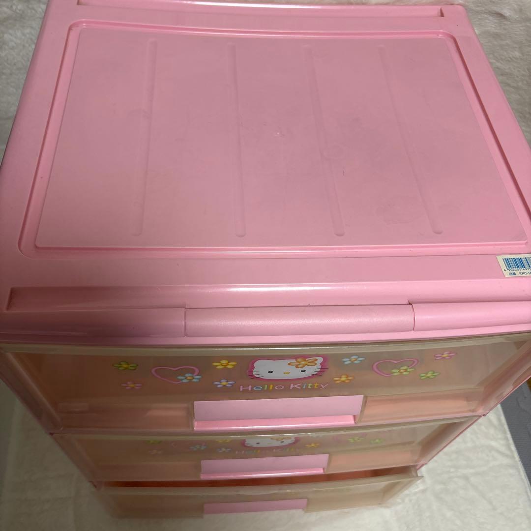 【レア】kitty キティ　プラスティックケース　ラック　収納3段チェスト