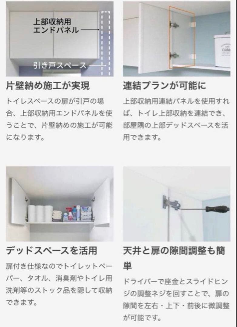 【chaco】南海プライウッド　トイレ上部収納　TJHD-CW-A扉付