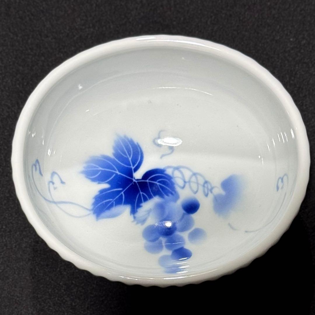 深川製磁　ブルーワイナリー　角大皿（一房　二房）　ペア　小付　葡萄