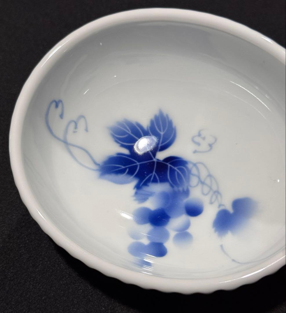 深川製磁　ブルーワイナリー　角大皿（一房　二房）　ペア　小付　葡萄