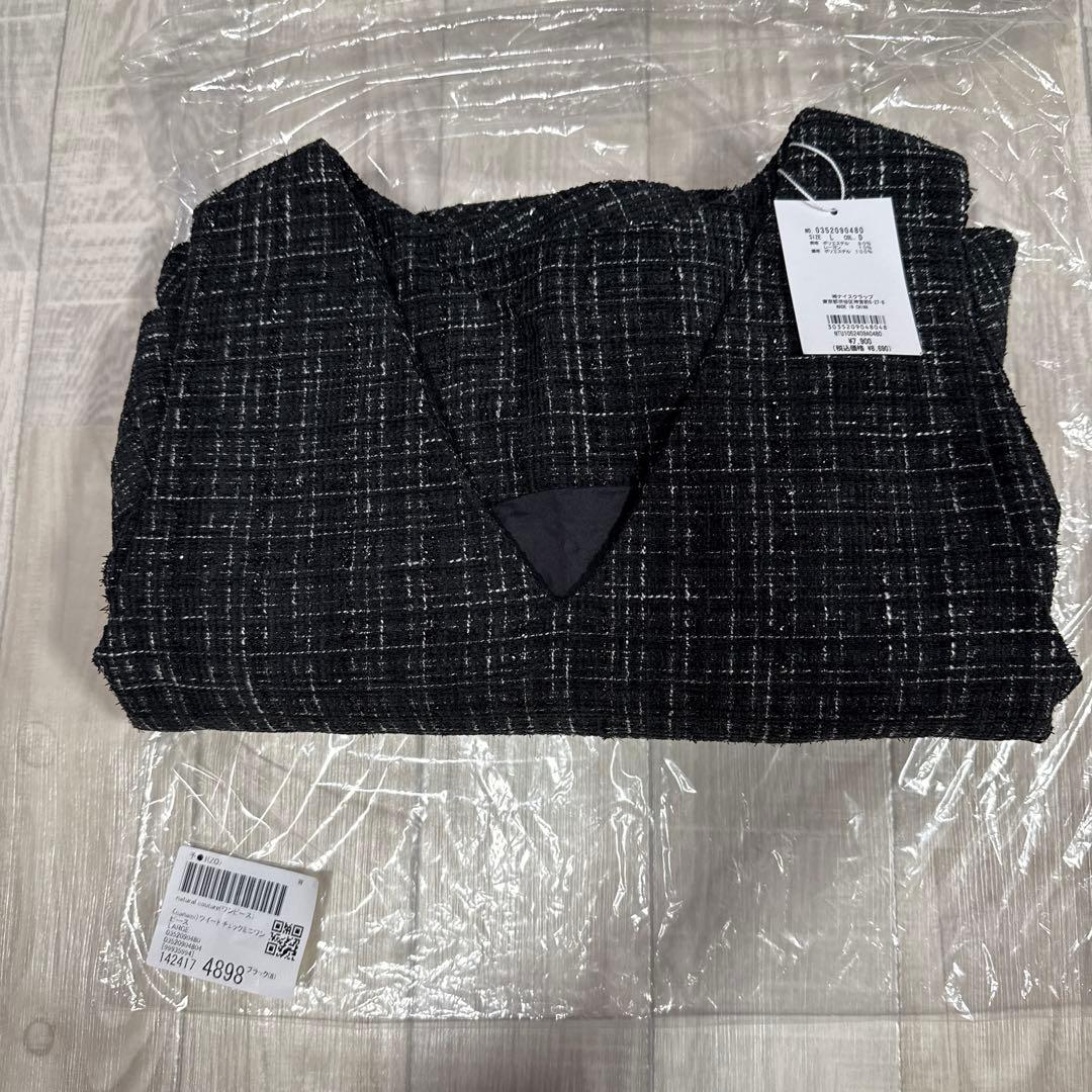 〈canami〉ツイードチェックミニワンピース