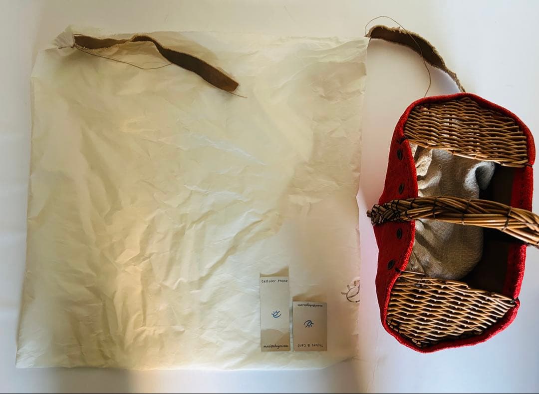 美品【エバゴスebagos】カゴバッグ赤