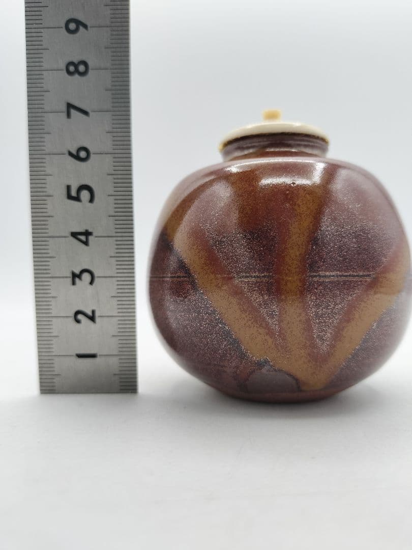 c907【新品・未使用】大名物唐物 紹鴎茄子写 龍喜窯 木箱 茶道具