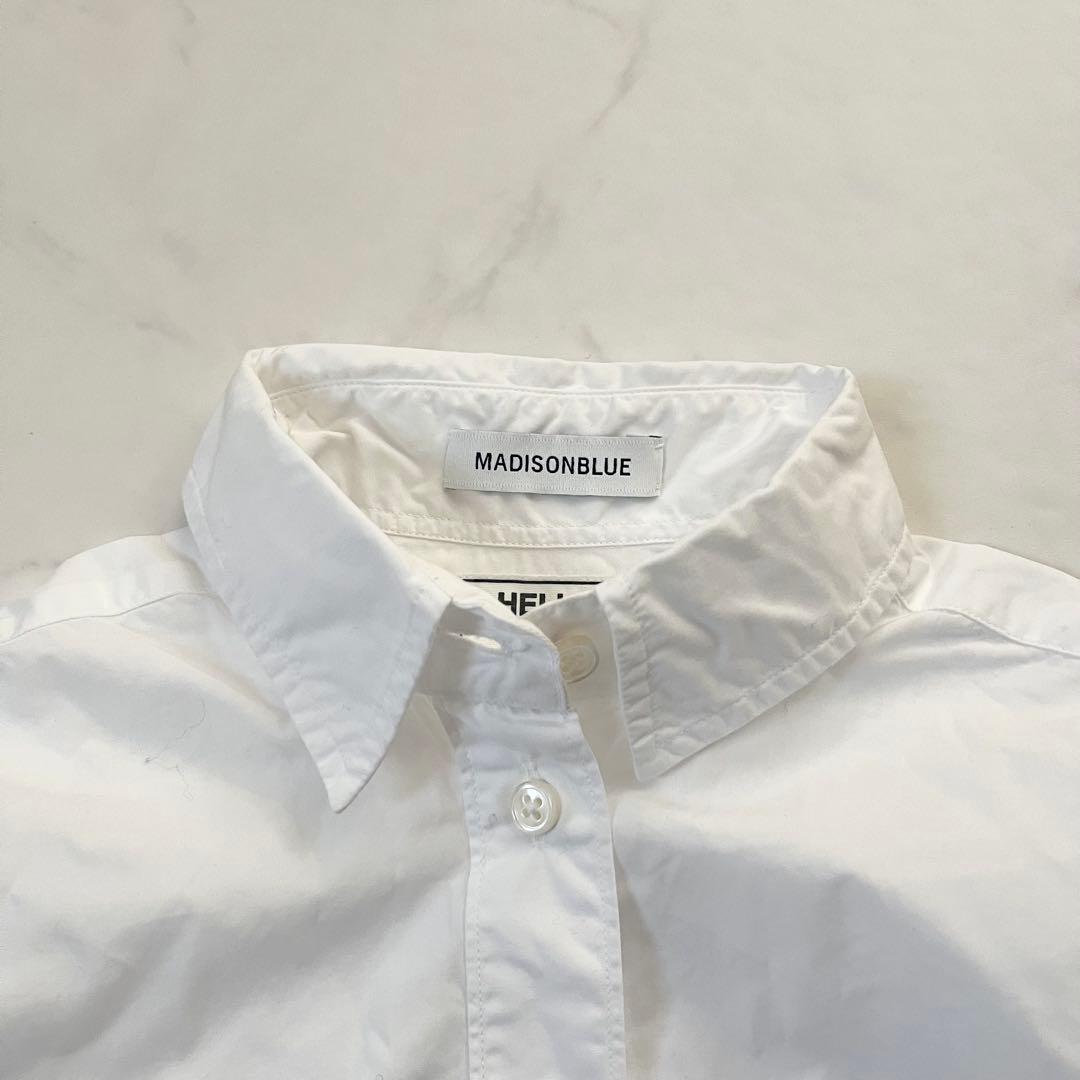 希少02サイズ　マディソンブルー マダムシャツ　B刺繍　ホワイト