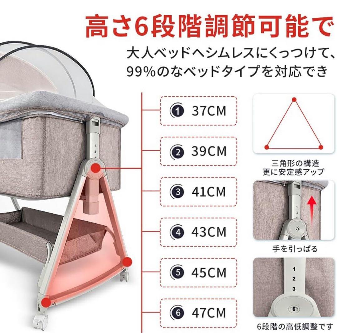 Kino Linpo ベビーベッド　カーキ