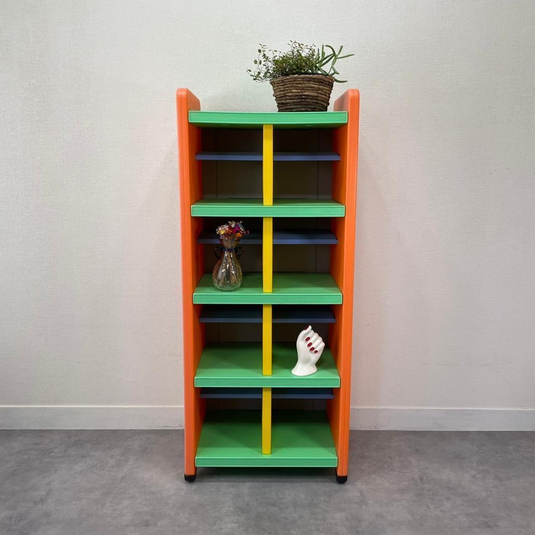 カラフルラック シェルフ シューズロッカー 収納 小物入れ レトロポップ