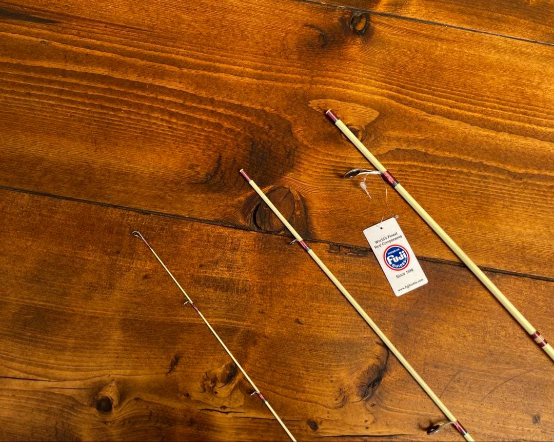 トラウトロッド　グラスロッド　ホワイト　銘木リールシート　渓流釣り　スピニング