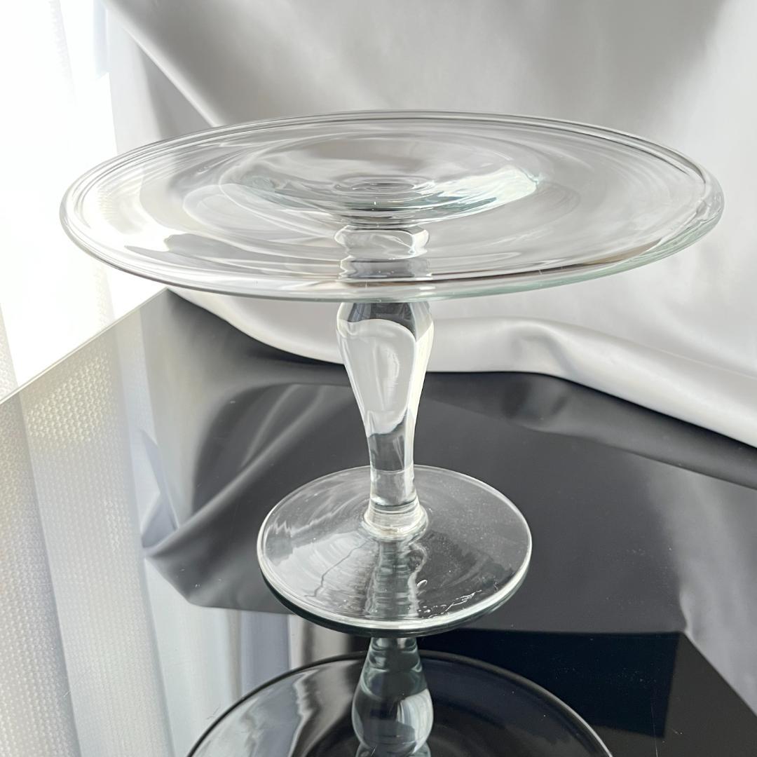 【英国】 クリスタルのケーキスタンド / オブジェスタンド【ガラス】