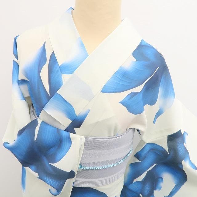 新品 撫松庵 おぼろ金魚 セオアルファ 洗える夏着物 仕付け糸付 浴衣 6215