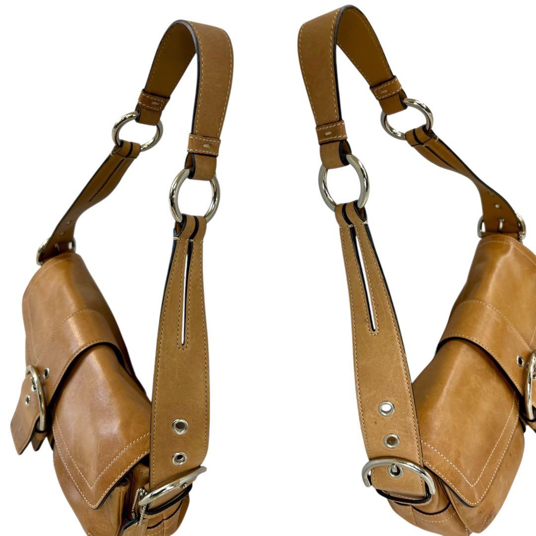 【希少】コーチ ソーホー フラップ ショルダーバッグ レザー キャメル 3653