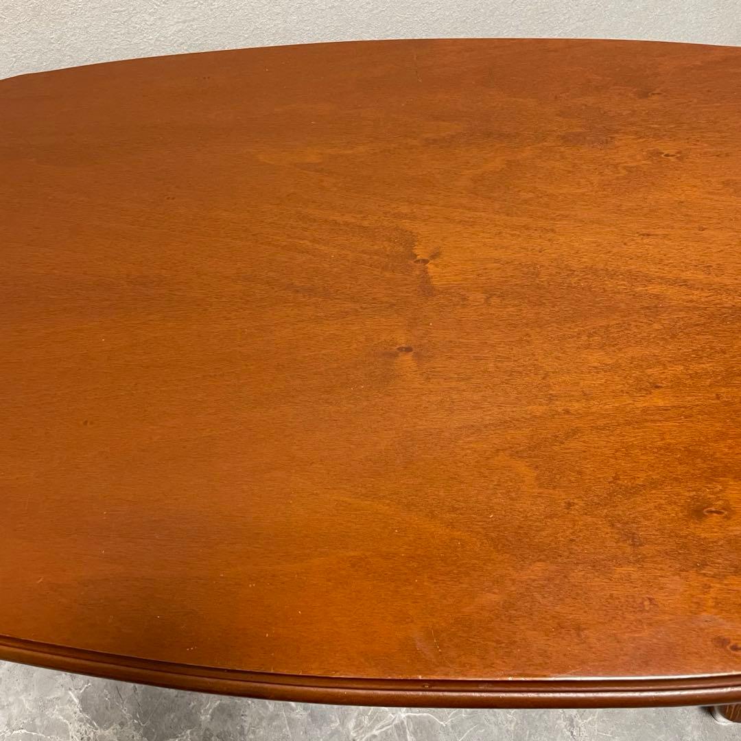 クラシカル　猫脚センターテーブル　 アンティークローテーブル オーバルテーブル