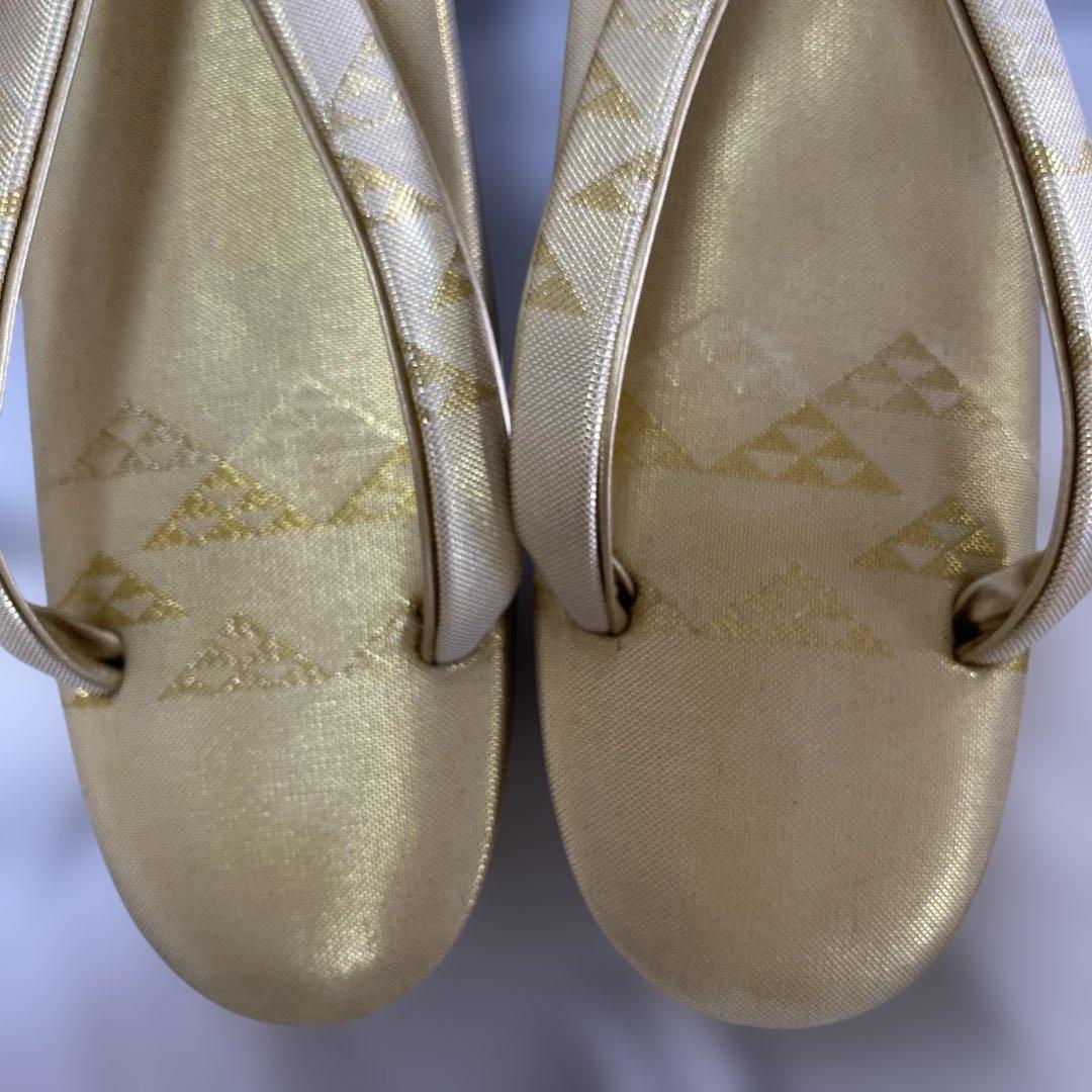 佐賀錦　伊と忠　正絹　和装小物　着物　草履&バッグ　セット　金色　フォーマル