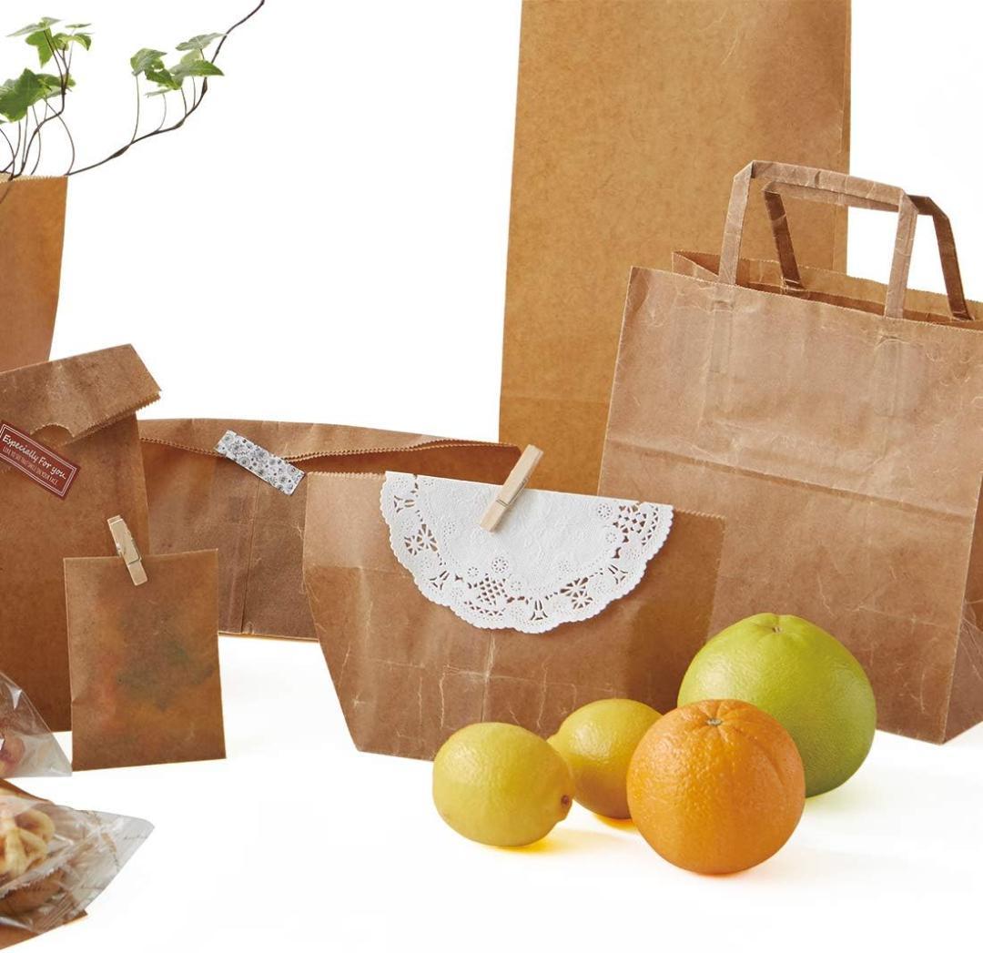 ☆5個価格☆シモジマ ヘイコー 紙袋 ロー引き袋 亀底 W-5（20枚）☆