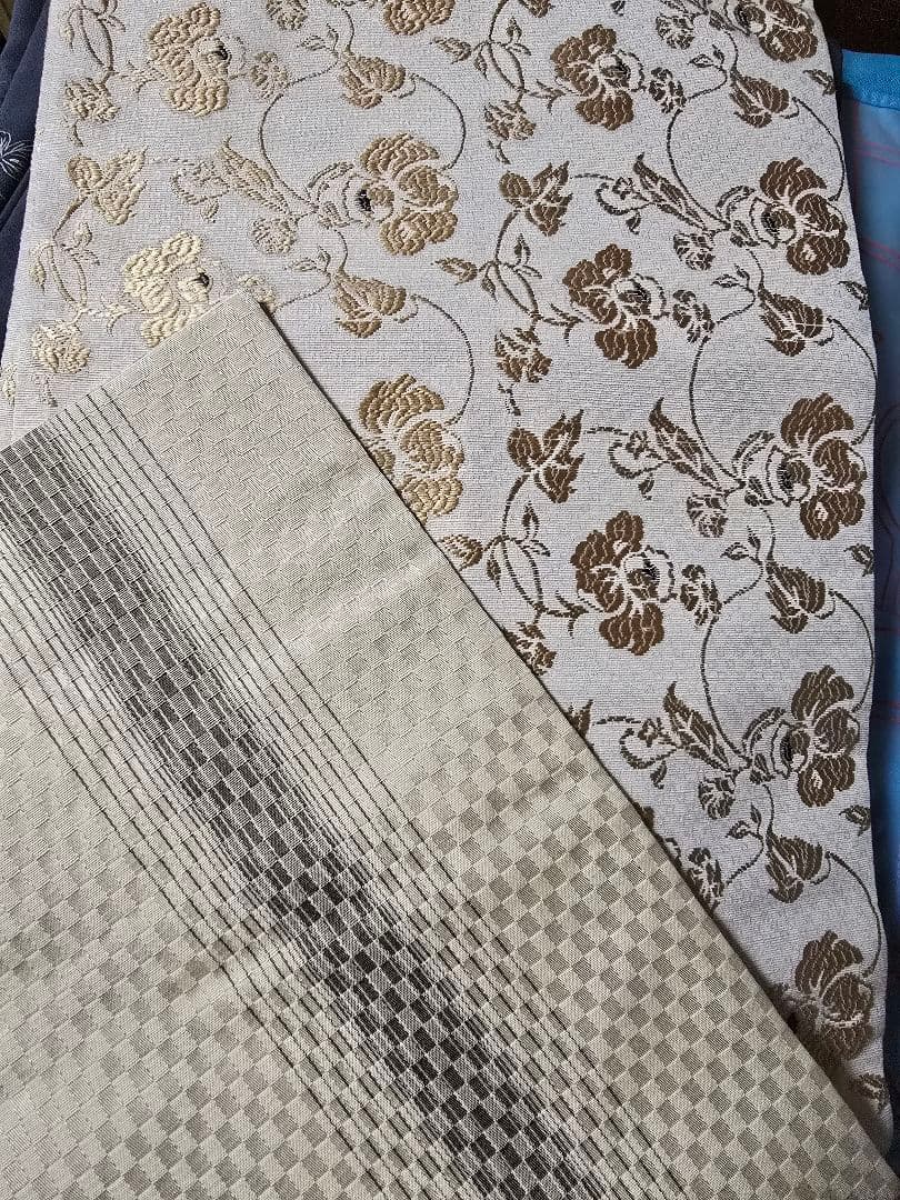 2/4まで!sale再ゝ値下げしました。控えめな金糸使用、 長尺 名古屋帯