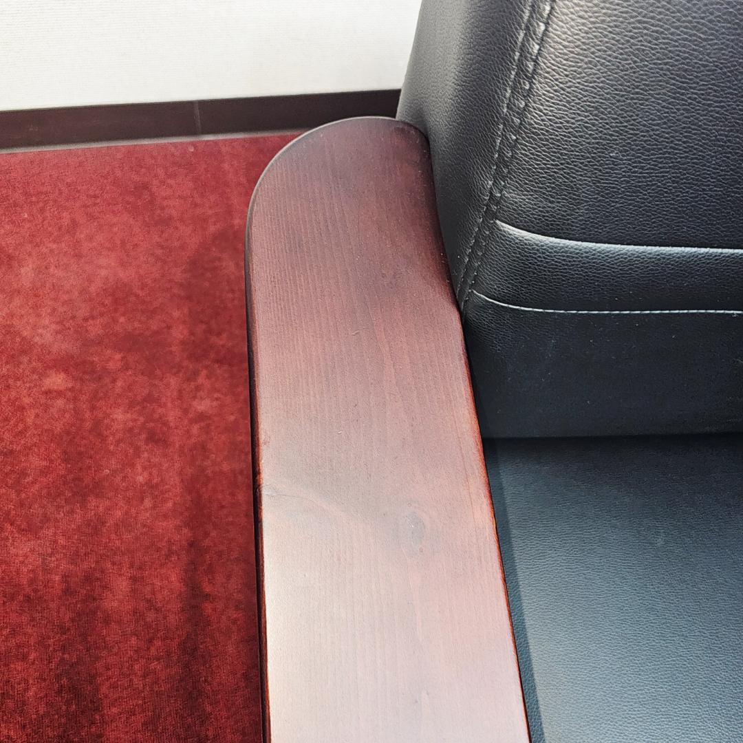 美しい黒いソファ 2人分