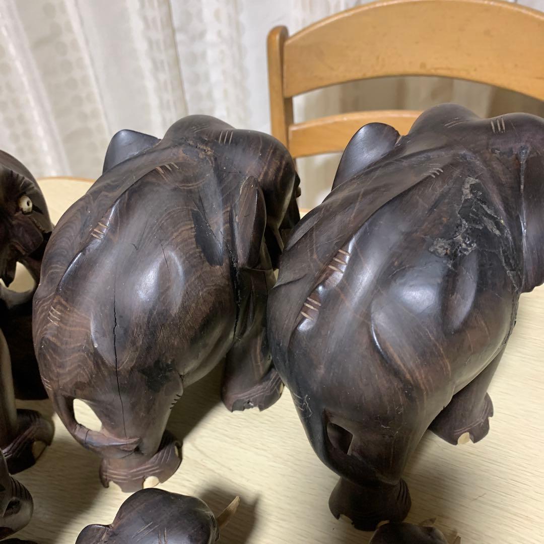 木製　象の置き物　昭和レトロ　ヴィンテージ　インテリア