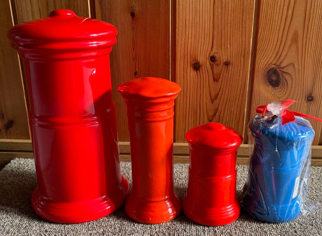 郵便ポスト　貯金箱　陶器　日本製　4個セット