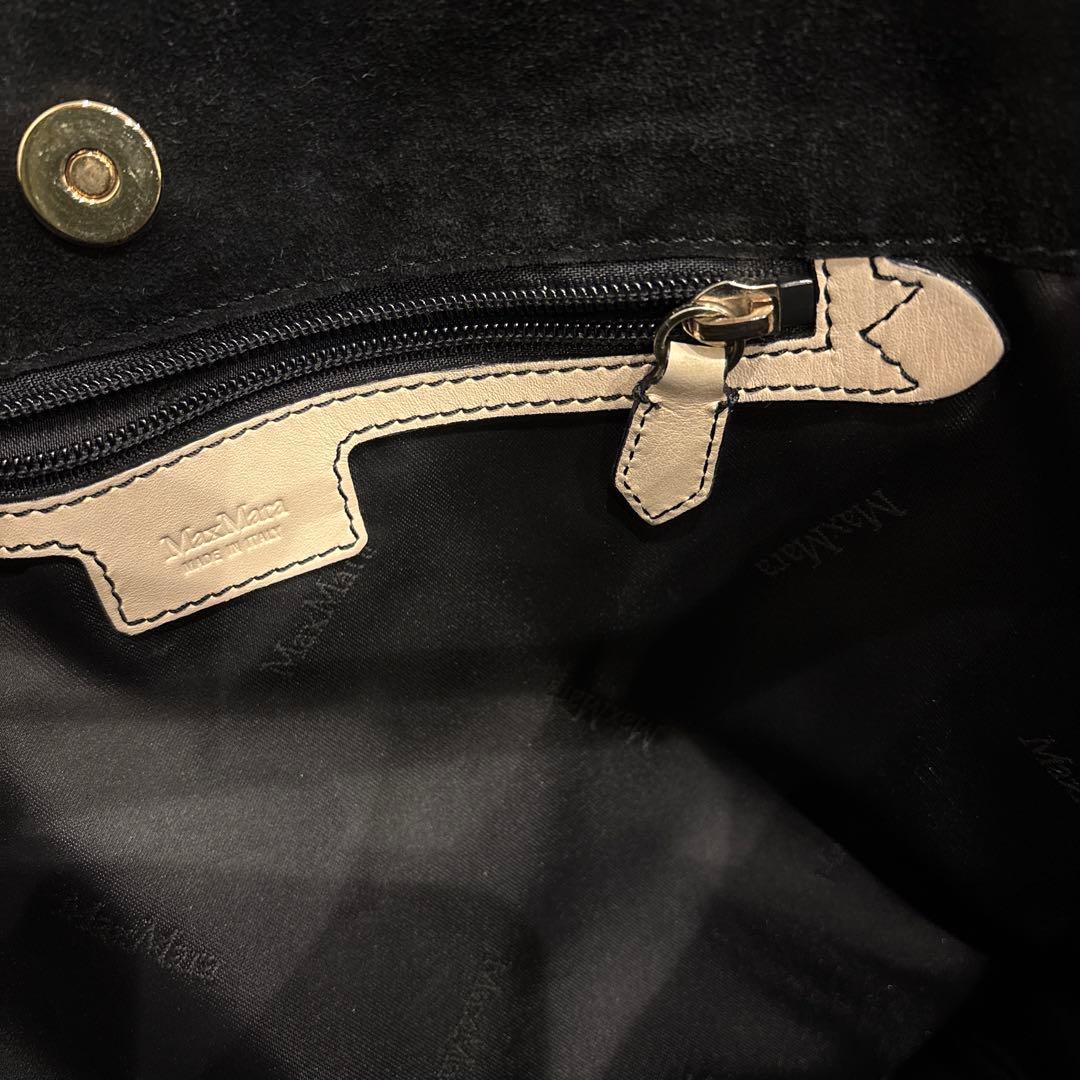 美品MaxMara マックスマーラクリーム色 アイボリーレザー ショルダーバッグ