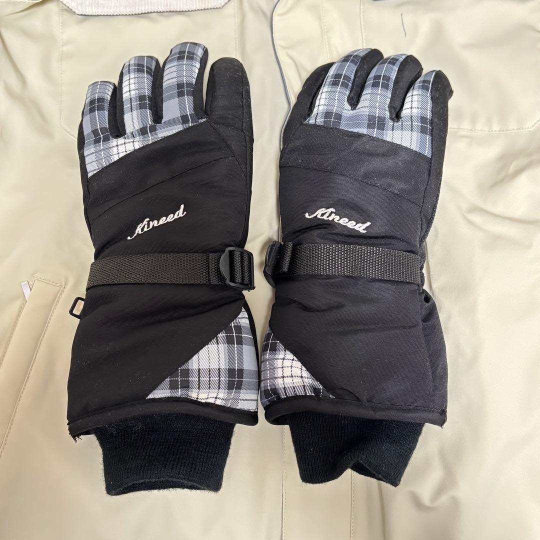 43DEGREES スノーボード　スキーウェア　上下セット　Ｌ　ビブパンツ　手袋