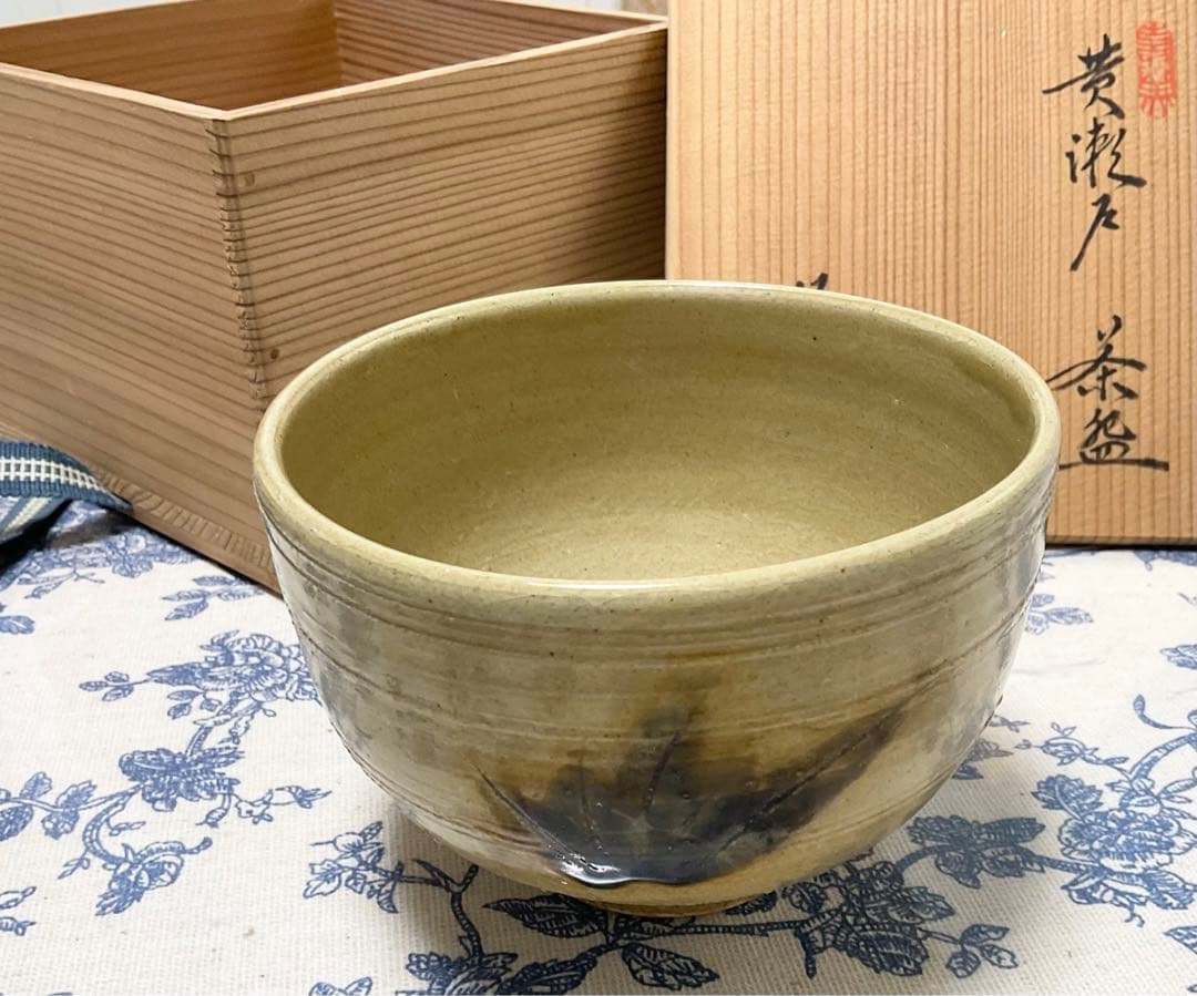茶碗ꕤ抹茶碗ꕤ双鶴ꕤ黄瀬戸ꕤ未使用ꕤ
