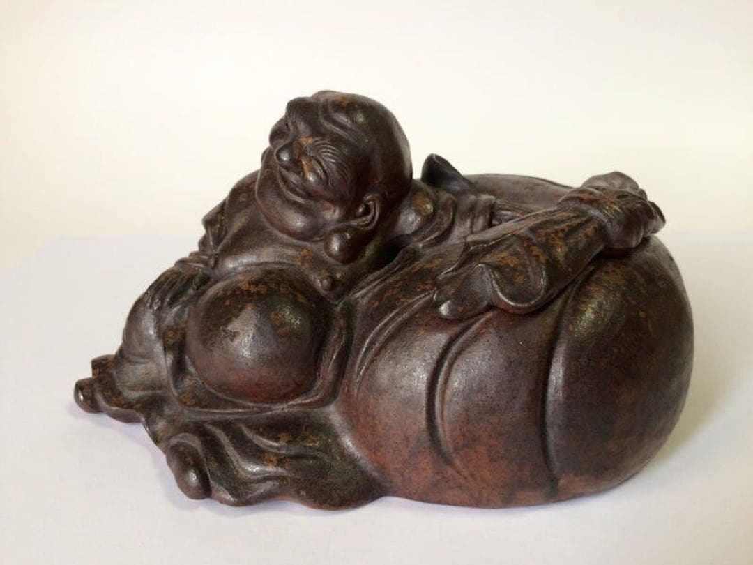 古備前　香炉 布袋】識箱付　備前焼 福の神 置物