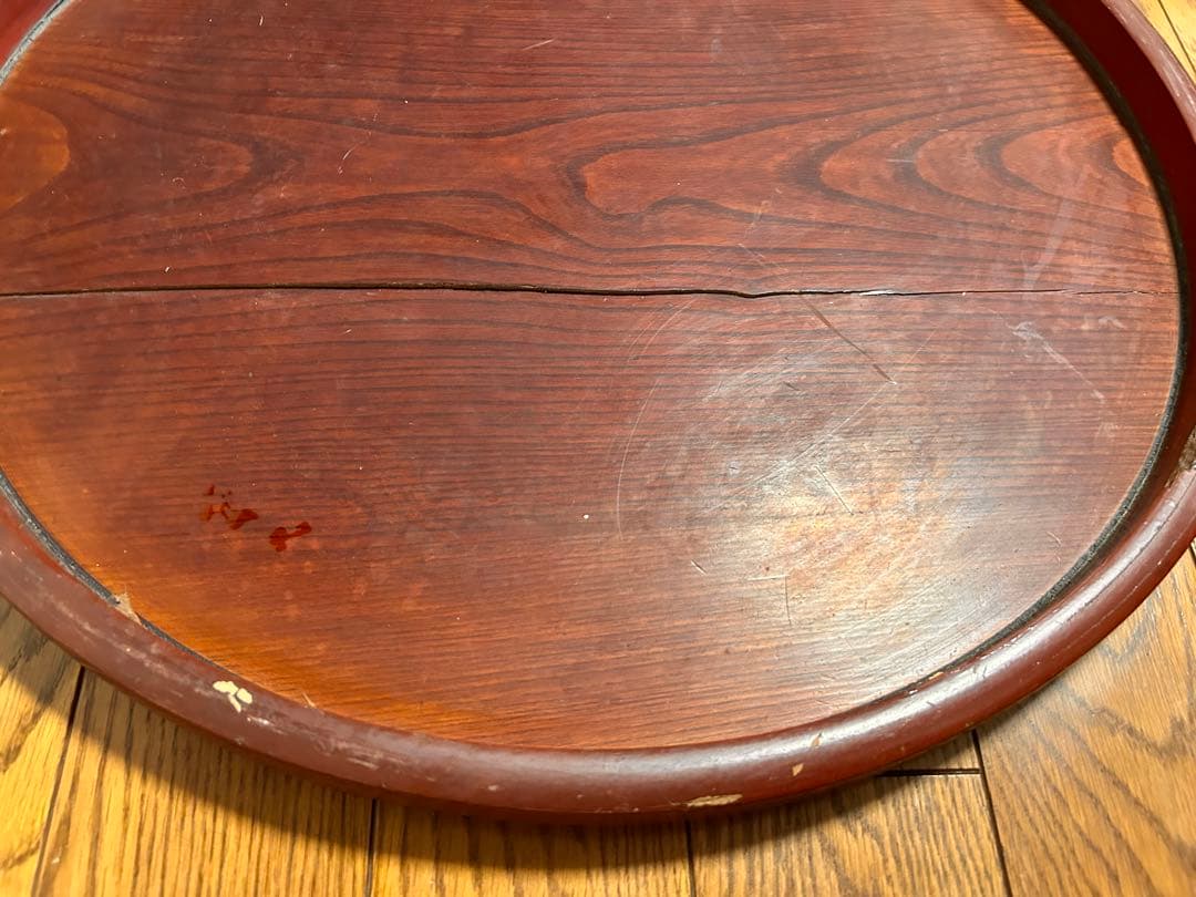 ちゃぶ台➕大丸お盆　 木製　古民家　古道具　レトロ　アンティーク