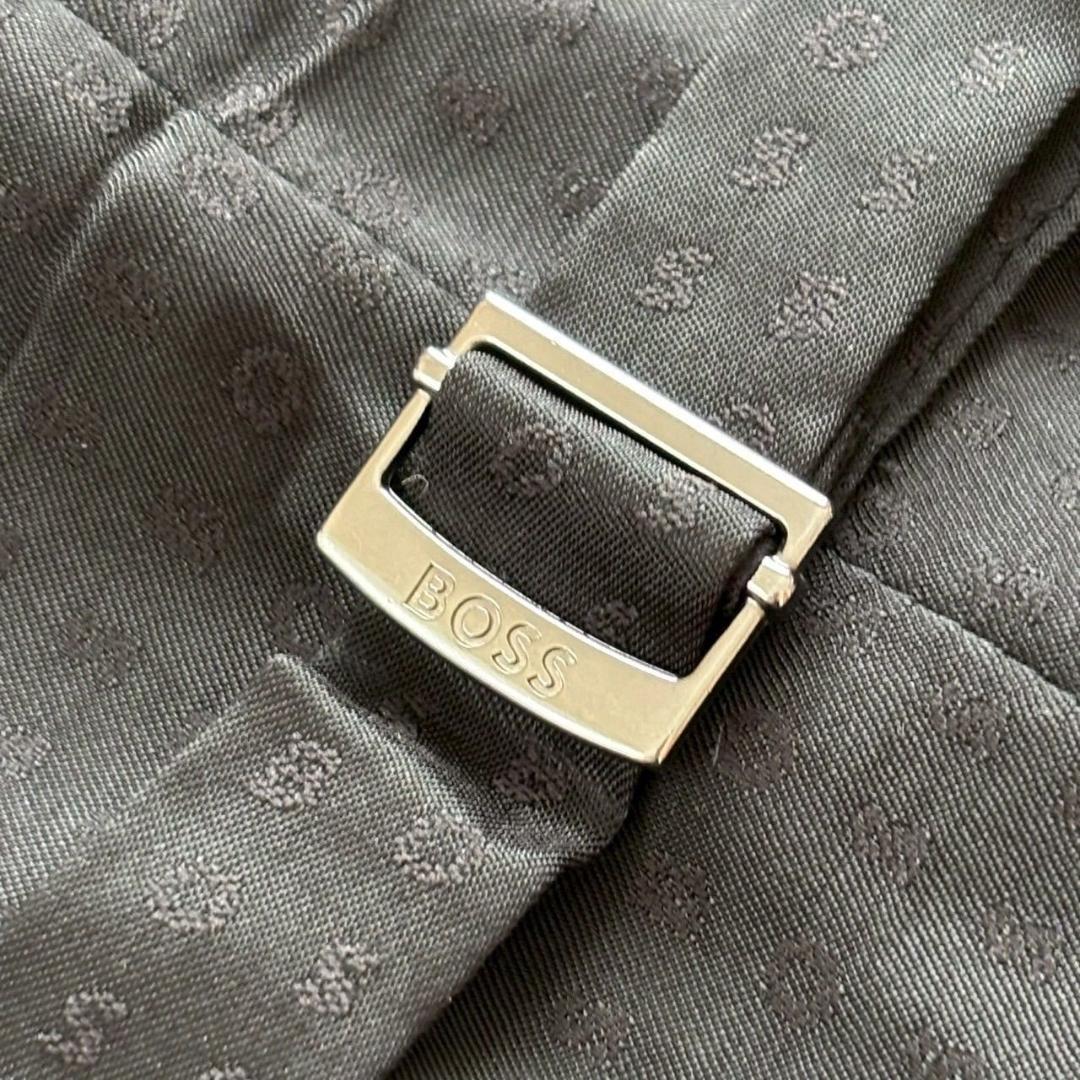 BOSS ヒューゴボス スーツ ベスト ブラック ロゴ ウール メンズ Lサイズ