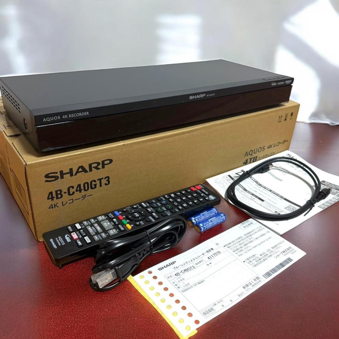 ☆25年製未使用 シャープ 4B-C40GT3 4Kブルーレイレコーダー 4TB