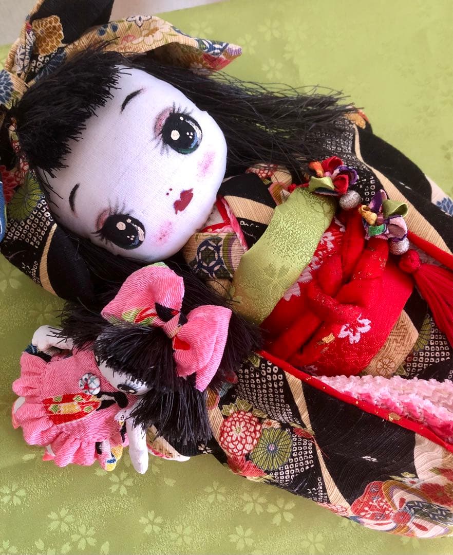 ＊カッパのおーこ様ご確認用＊市松風文化人形＆ミニリボンちゃん♪布人形•お着物＊