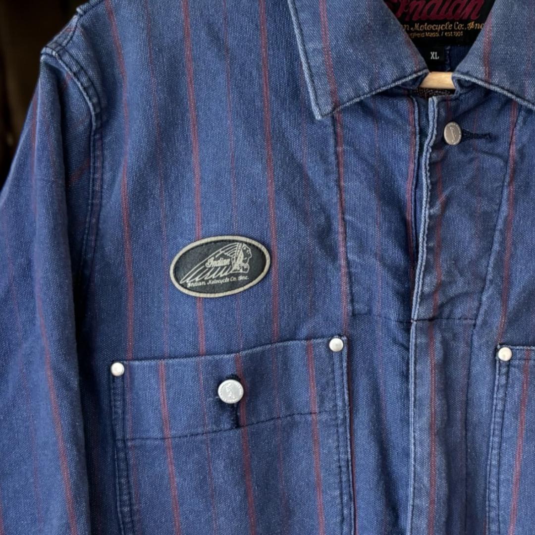 【月末セール】≪Indian Motocycles≫ヒッコリースストライプつなぎ