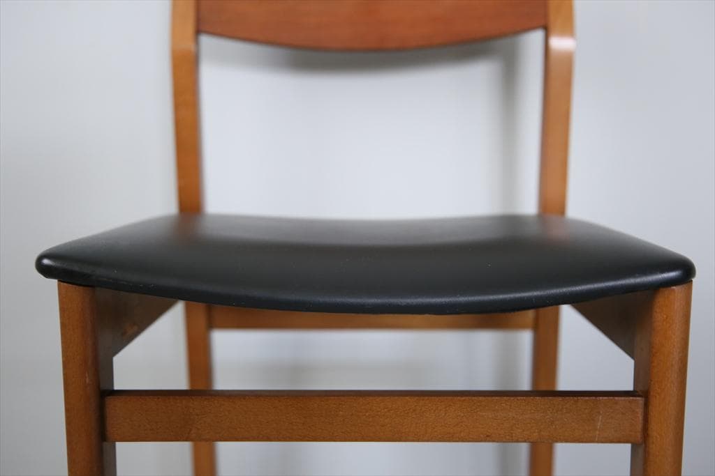 英国ヴィンテージチーク古木ダイニングチェア/椅子イス/モダン(92-259-4)