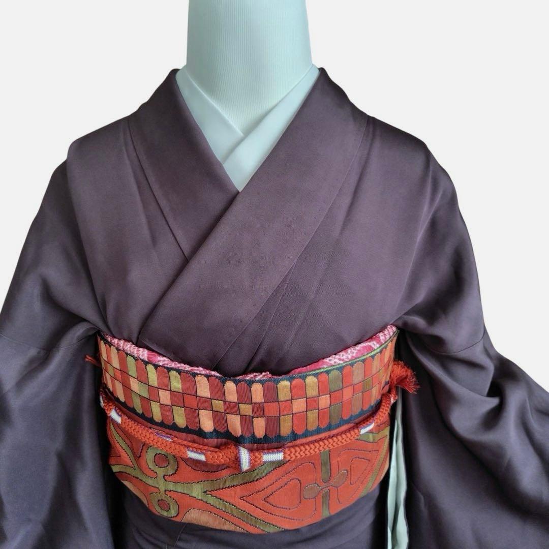 ま*り様 未使用近い　美品　袷　正絹　紋付き　色無地　フルセット　超ゆったり　裄