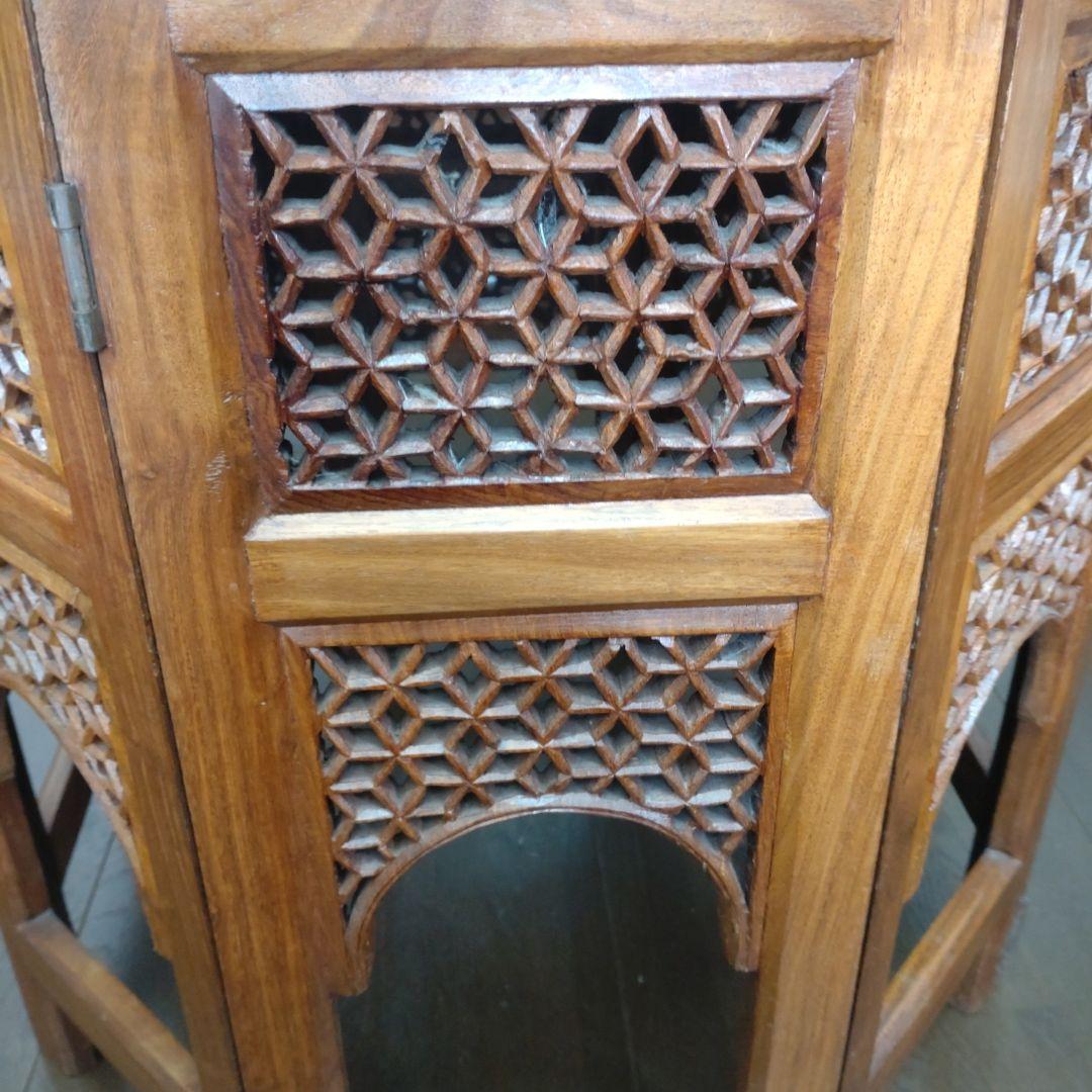 アジアンスタイル 八角形木製テーブル