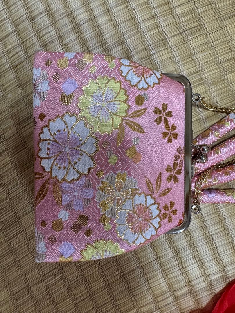 値下げ七五三着物　七歳　正絹フルセット　マリ柄黒