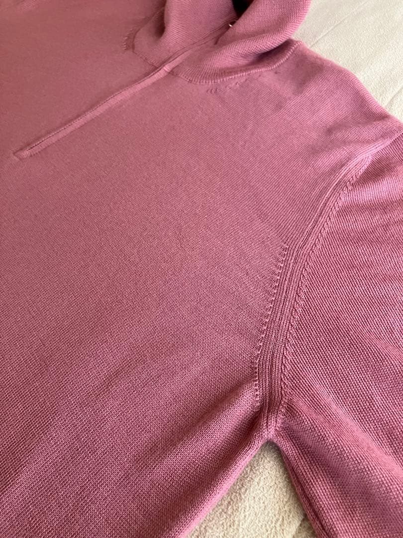 GRAN SASSO メリノウール 12G ハーフジップニット ピンク 52