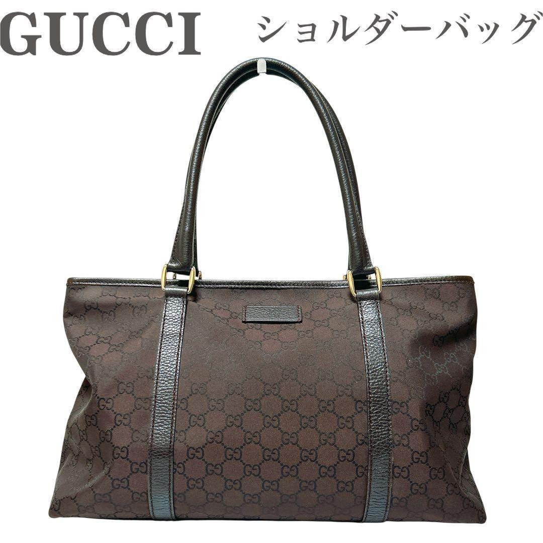 GUCCI GGキャンバス ショルダーバッグ ロゴ 総柄 美品