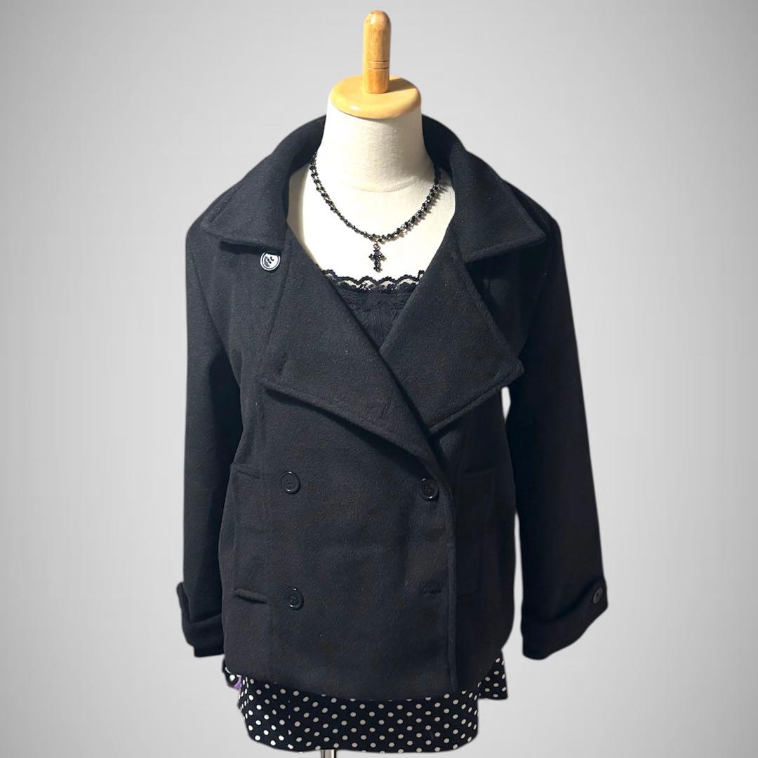 新品タグ付き amood modimood ダブルカラー ウール ハーフ コート