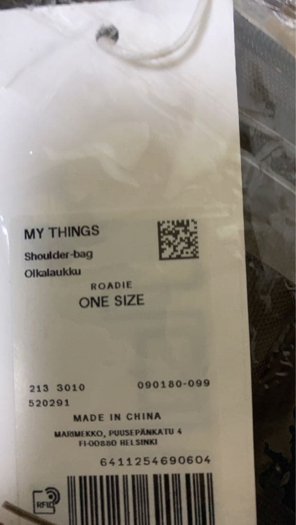 休止前の特別価格 新品 正規品 マリメッコ my things ブラック