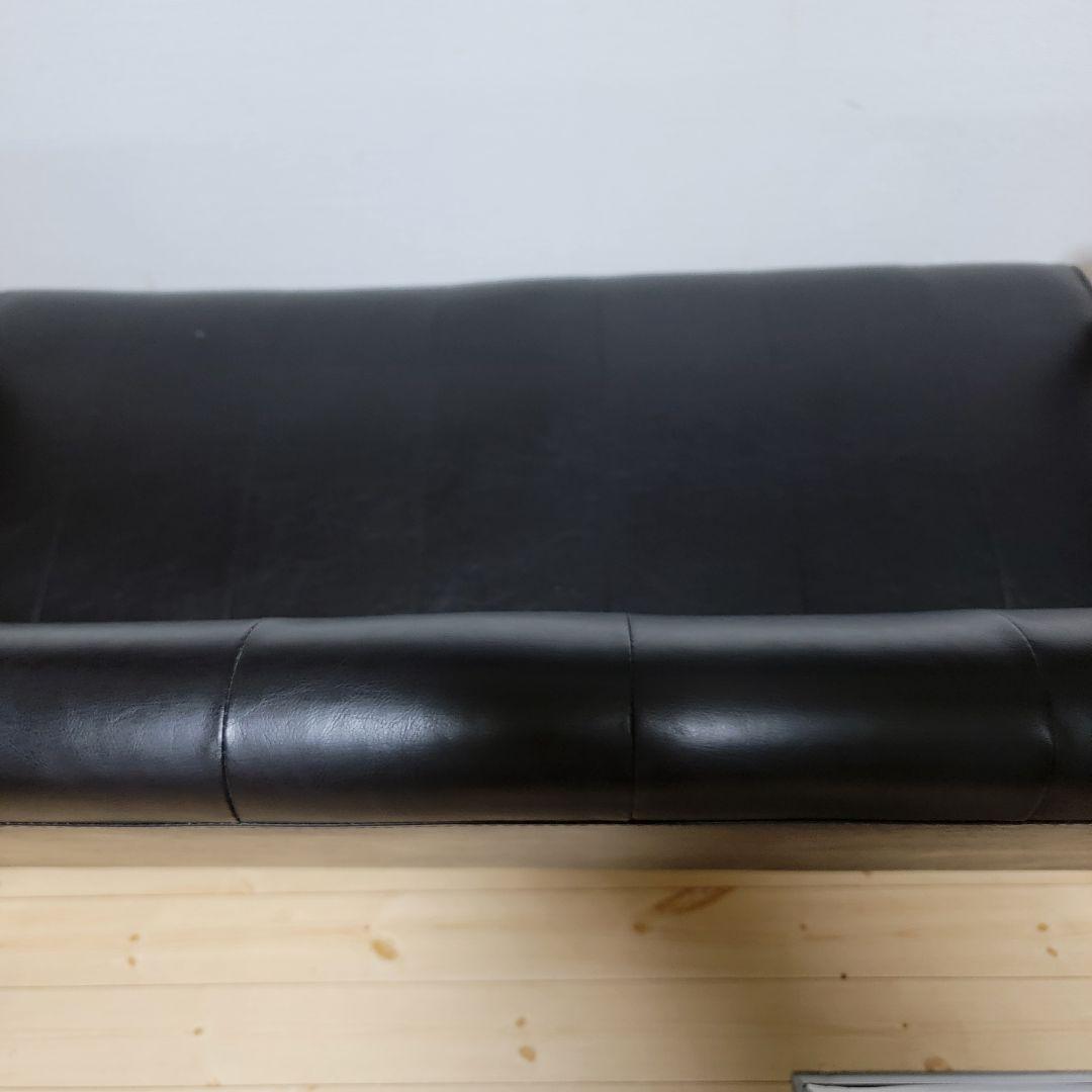 ソファー 幅128cm 二人掛け 2人用 レザー調 ひじ掛け 木製 合成皮革