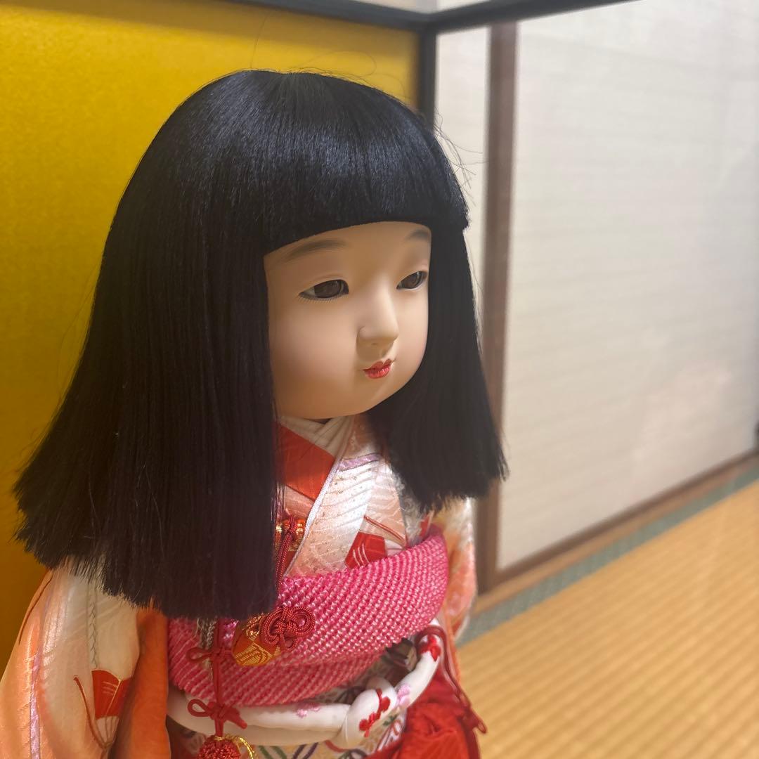 市松人形　元賀章介作　正絹京友禅