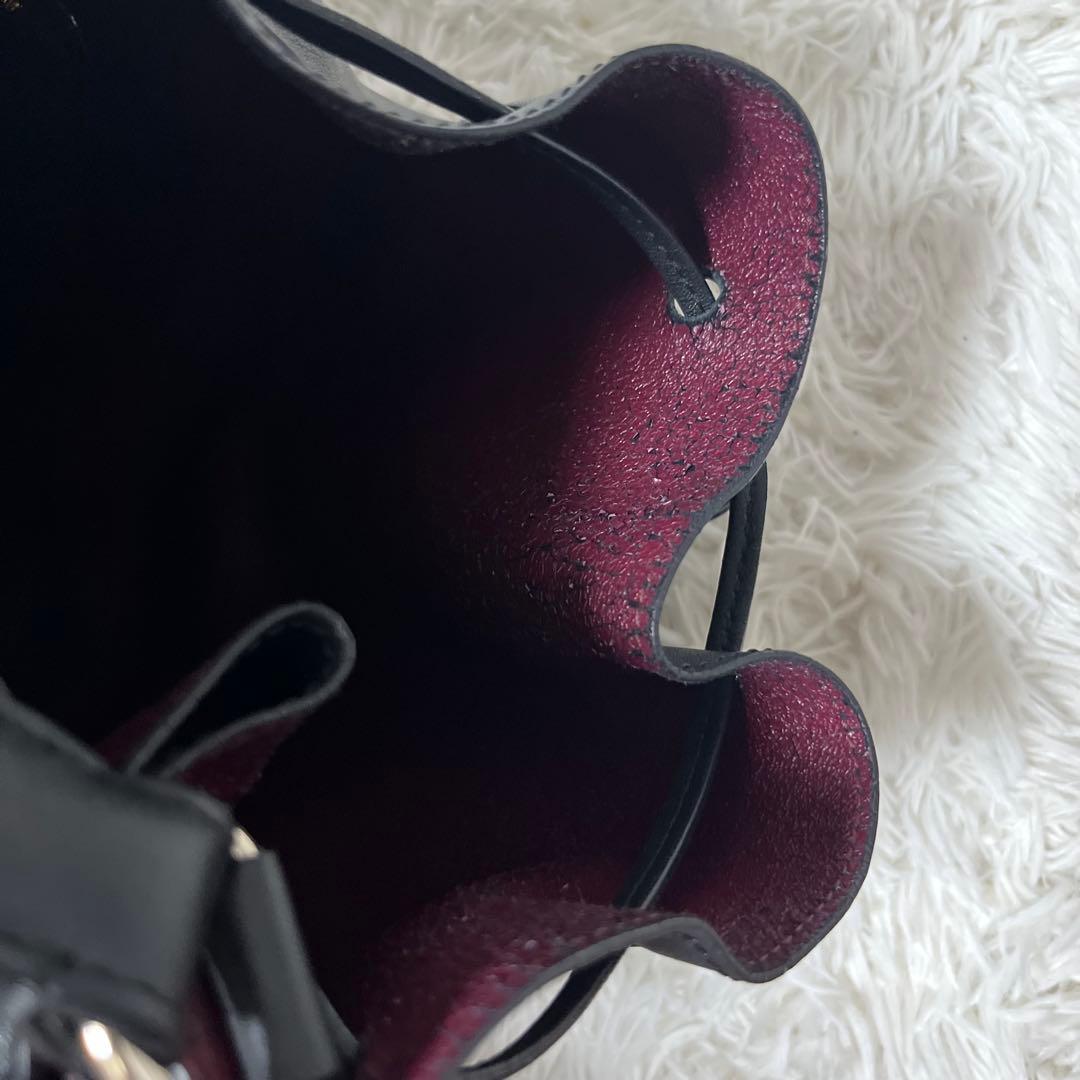 【定価15万円】アニヤハインドマーチ 巾着バッグ ブラック レザー