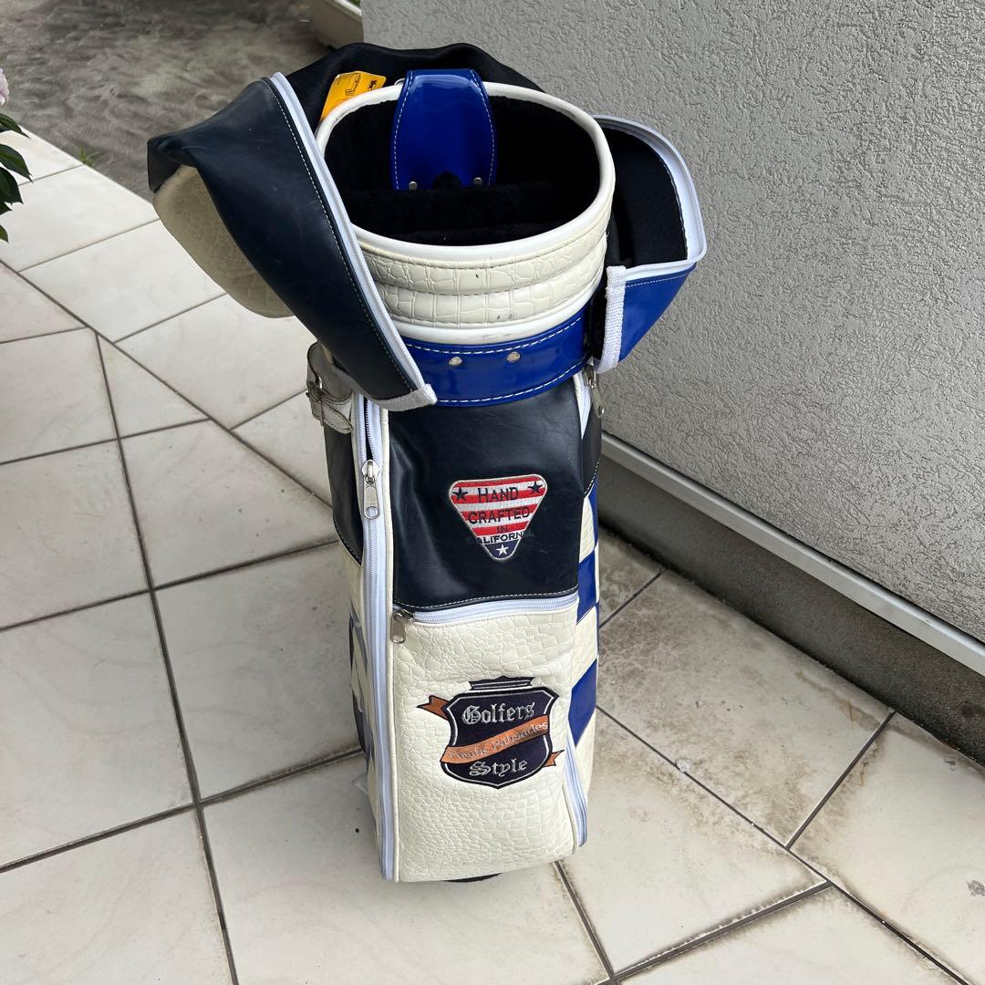 BELDING キャディバッグ ホワイト/ブルー