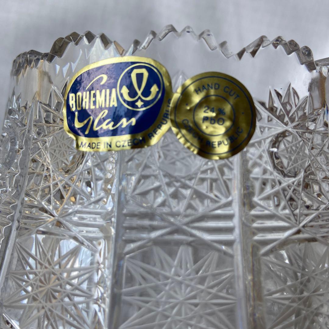 ボヘミアクリスタルガラス　大型花瓶　　　　　　未使用品