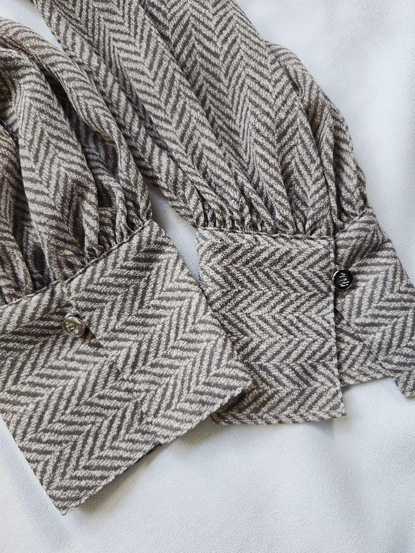 ローレン ラルフローレン ヘリンボーン ボウタイ ブラウス