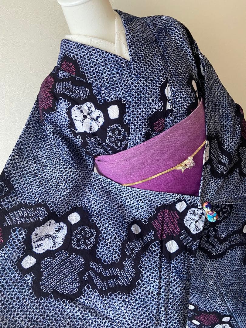 ◻️ メルりんご様◻️有松鳴海絞り浴衣　裄67 身丈160