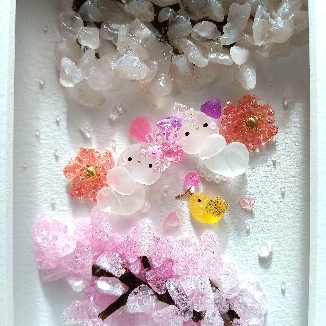 シーグラスアート　♡sakuraカクテル　ほろよい気分♡　✧春の桜を夢飛行✧
